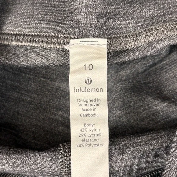 Lululemon Leggings Womens Size 10 Heathered Gray High-Rise Yoga Ankle - Picture 4 of 5